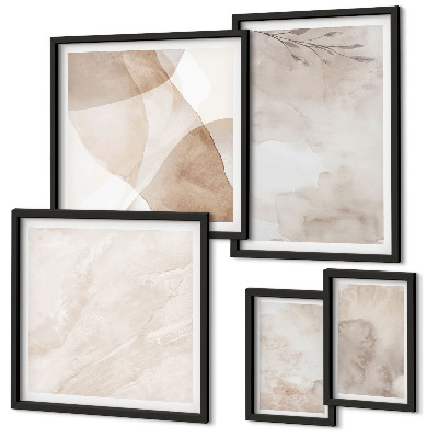 Set de 5 cuadros para salón Pinturas de acuarela con texturas bohemias