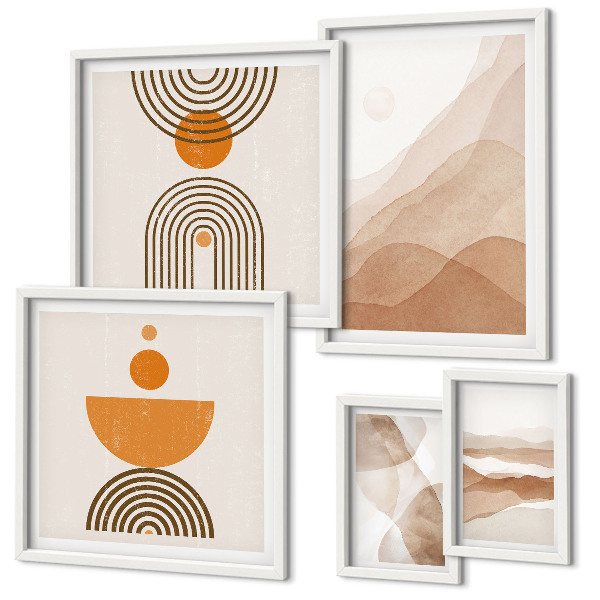 Conjunto de cuadros decorativos Estructuras de diversos matices de minimalismo.