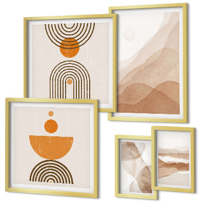 Conjunto de cuadros decorativos Estructuras de diversos matices de minimalismo.