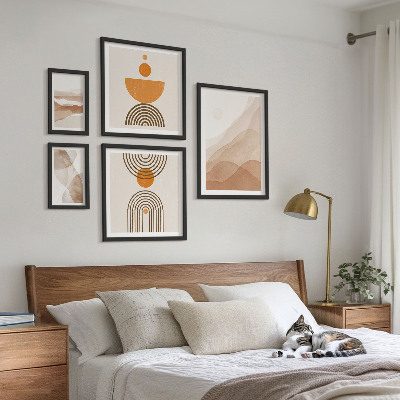 Conjunto de cuadros decorativos Estructuras de diversos matices de minimalismo.