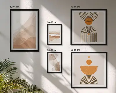 Conjunto de cuadros decorativos con estructuras de diversos matices minimalistas