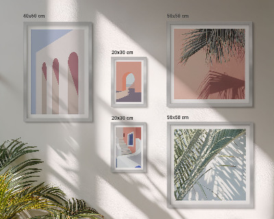 Set de 5 cuadros para salón Ilustraciones de arquitectura urbana