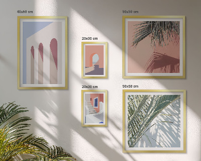 Set de 5 cuadros para salón Ilustraciones de arquitectura urbana