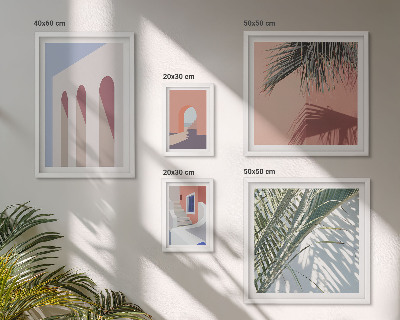 Set de 5 cuadros para salón Ilustraciones de arquitectura urbana