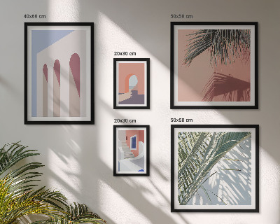 Set de 5 cuadros para salón Ilustraciones de arquitectura urbana