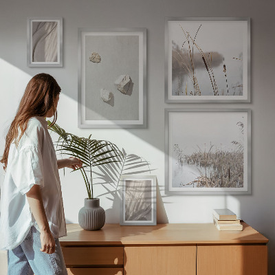 Pared galería de arte Primeros planos de la estructura de estilo bohemio