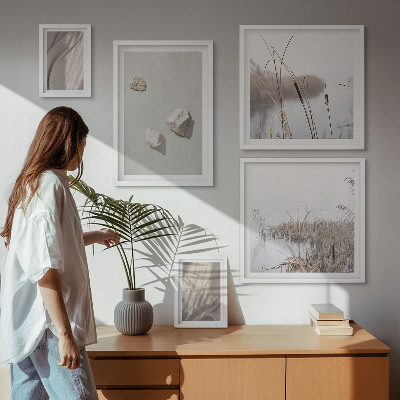 Pared galería de arte Primeros planos de la estructura de estilo bohemio