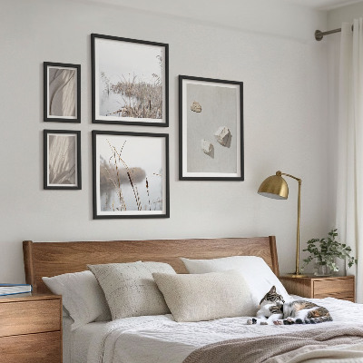 Pared galería de arte Primeros planos de la estructura de estilo bohemio