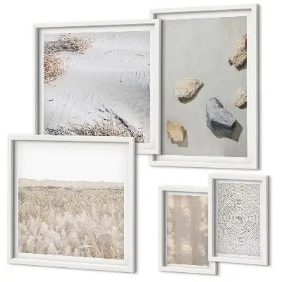 Conjunto de cuadros decorativos con diseño de texturas naturales de estilo bohemio