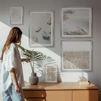 Conjunto de cuadros decorativos con diseño de texturas naturales de estilo bohemio