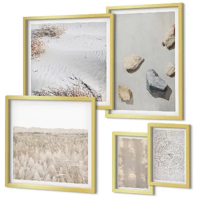 Conjunto de cuadros decorativos con diseño de texturas naturales de estilo bohemio