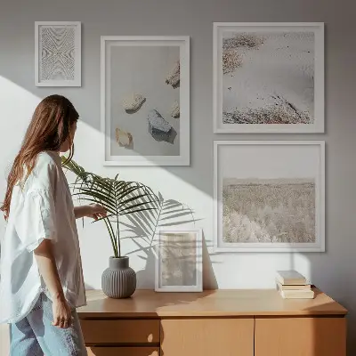 Conjunto de cuadros decorativos con diseño de texturas naturales de estilo bohemio