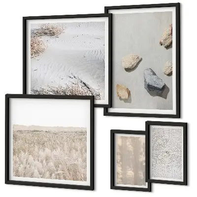Conjunto de cuadros decorativos con diseño de texturas naturales de estilo bohemio