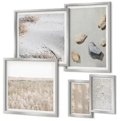 Conjunto de cuadros decorativos con diseño de texturas naturales de estilo bohemio