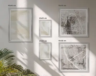 Set de 5 cuadros para salón con diseño de textura de pintura minimalista