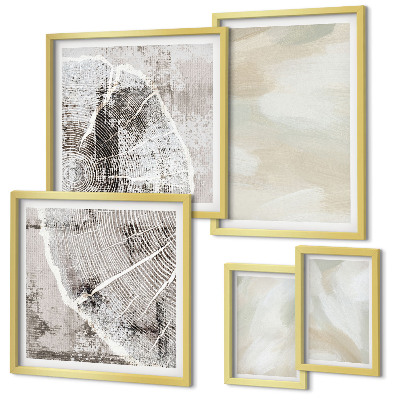 Set de 5 cuadros para salón Textura de pintura minimalista