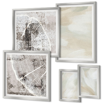 Set de 5 cuadros para salón Textura de pintura minimalista