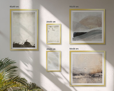 Pared galería de arte Pájaros, rocas, pinceladas, decoraciones