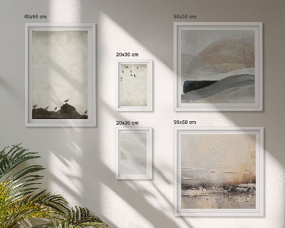 Pared galería de arte Pájaros, rocas, pinceladas, decoraciones