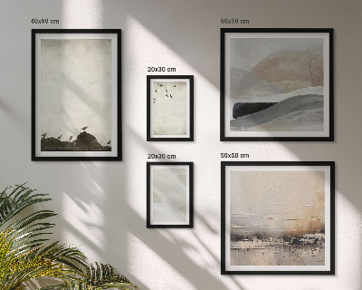 Pared galería de arte Pájaros, rocas, pinceladas, decoraciones