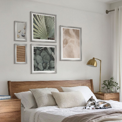 Pared galería de arte Texturas de tela de madera y piedras
