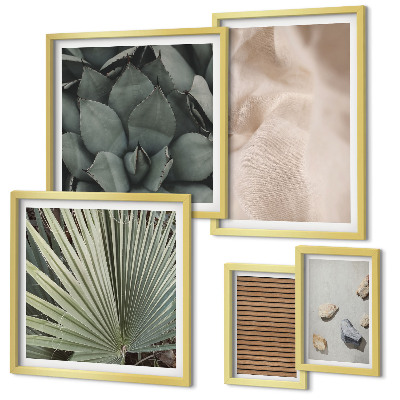Pared galería de arte Texturas de tela de madera y piedras