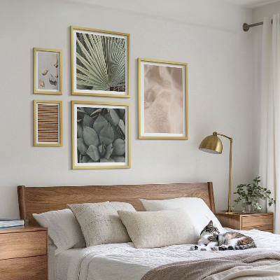 Pared galería de arte Texturas de tela de madera y piedras