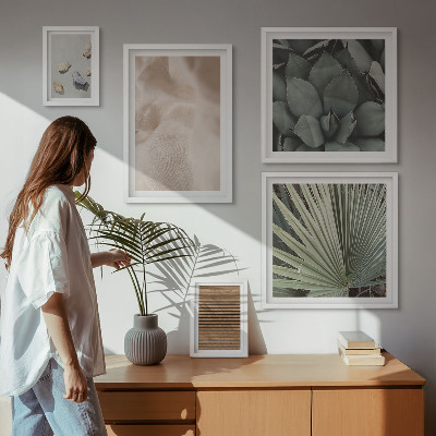 Pared galería de arte Texturas de tela de madera y piedras