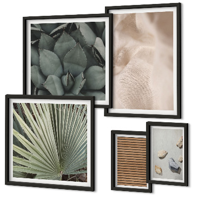 Pared galería de arte Texturas de tela de madera y piedras