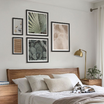 Pared galería de arte Texturas de tela de madera y piedras