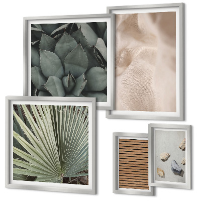Pared galería de arte Texturas de tela de madera y piedras