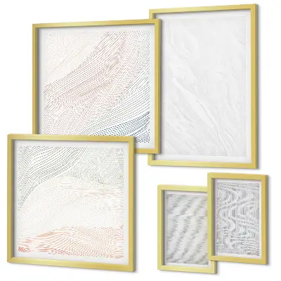 Conjunto de cuadros decorativos con diseño de patrones de estructuras de cuerdas brillantes