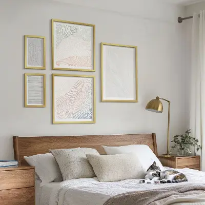 Conjunto de cuadros decorativos con diseño de patrones de estructuras de cuerdas brillantes