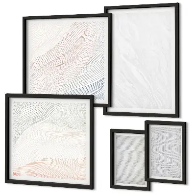 Conjunto de cuadros decorativos con diseño de patrones de estructuras de cuerdas brillantes