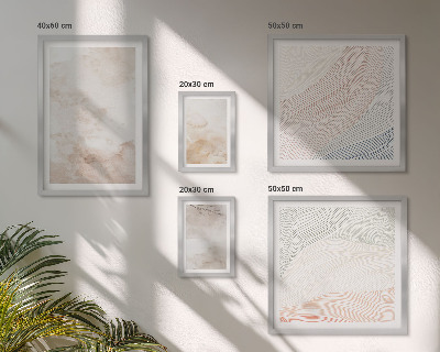 Set de 5 cuadros para salón Hojas y manchas de acuarela