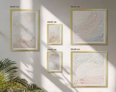 Set de 5 cuadros decorativos para salón diseño de hojas y manchas de acuarela