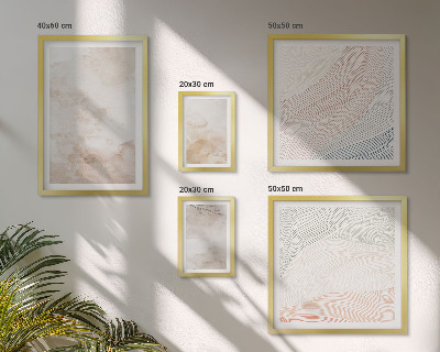 Set de 5 cuadros para salón Hojas y manchas de acuarela
