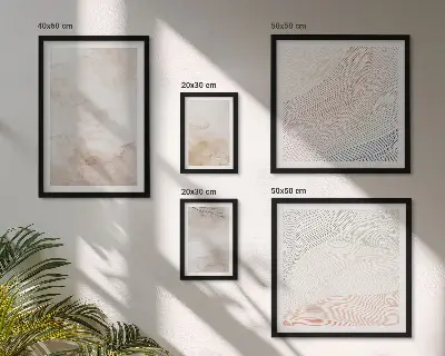 Set de 5 cuadros decorativos para salón diseño de hojas y manchas de acuarela