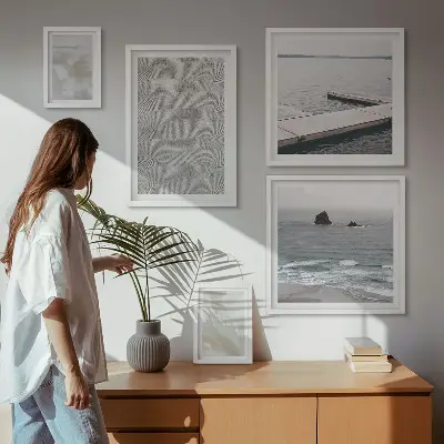 Conjunto de cuadros decorativos con diseño abstracto de texturas modernas