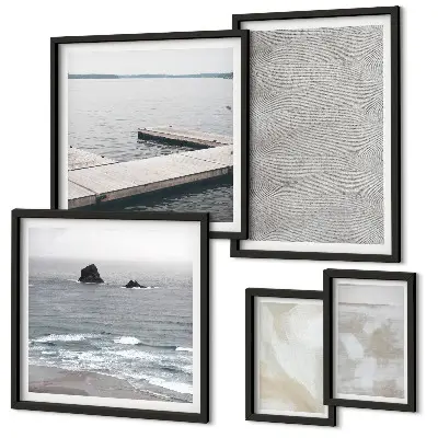 Conjunto de cuadros decorativos con diseño abstracto de texturas modernas