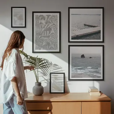 Conjunto de cuadros decorativos con diseño abstracto de texturas modernas