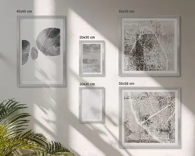 Set de 5 cuadros para salón con diseño de formas modernas abstractas
