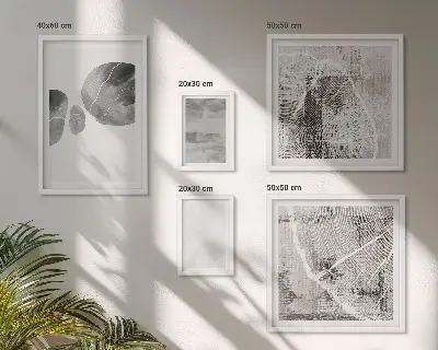 Set de 5 cuadros para salón con diseño de formas modernas abstractas