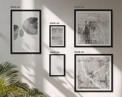 Set de 5 cuadros para salón con diseño de formas modernas abstractas