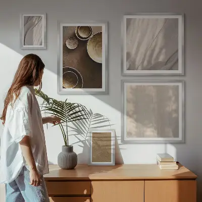 Conjunto de cuadros decorativos con estructuras de textura minimalistas