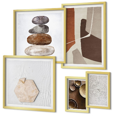 Set de 5 cuadros para salón Texturas del arte moderno