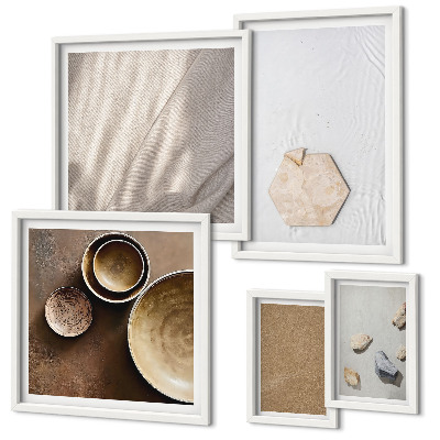 Conjunto de cuadros decorativos Texturas minimalistas cálidas
