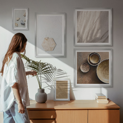 Conjunto de cuadros decorativos Texturas minimalistas cálidas