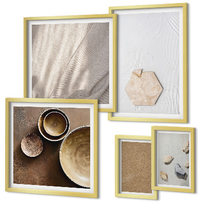Conjunto de cuadros decorativos Texturas minimalistas cálidas