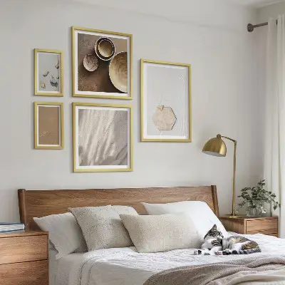 Conjunto de cuadros decorativos con texturas minimalistas cálidas